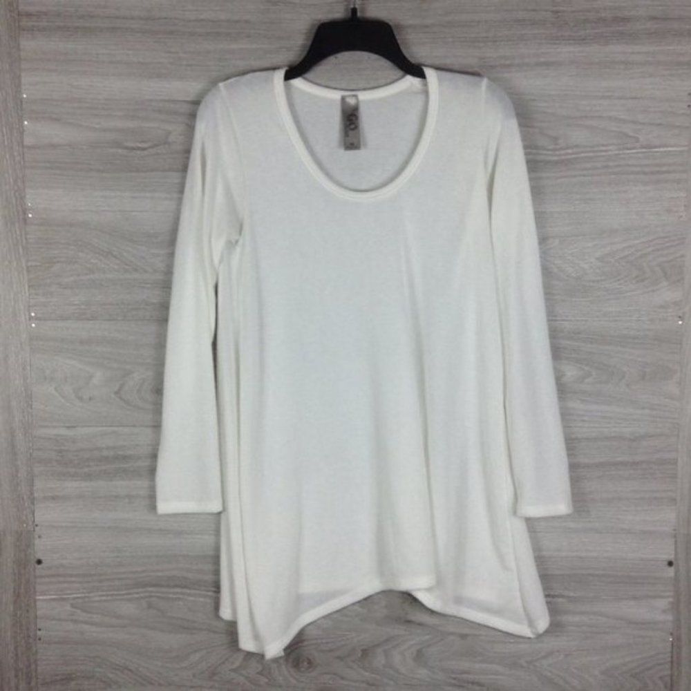 Go Couture Scoop Neck Knit Long Sleeve Sweater Size M